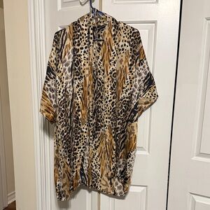 August Silk Animal Print Robe
